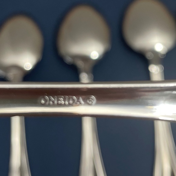 Oneida Arbor American Harmony Set of 6 Oval Soup Spoons Stainless Flatware USA - Picture 4 of 6